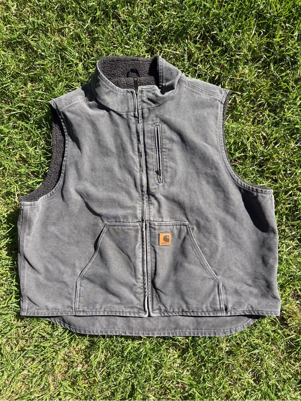Carhartt Kids' Charcoal Gray Fleece-Lined Work Vest